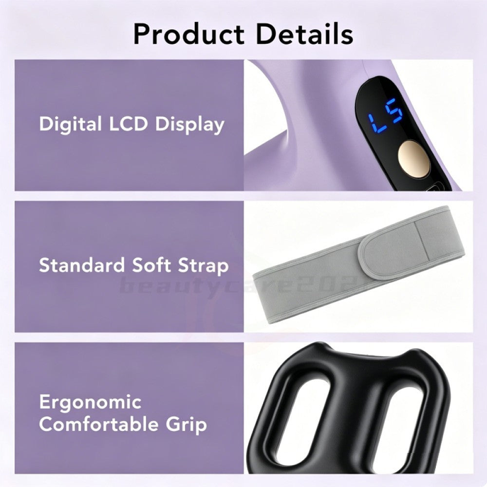 Full Body Vibration Fascia Ring Massager Rechargeable Fat Burning Belt 3 Modes