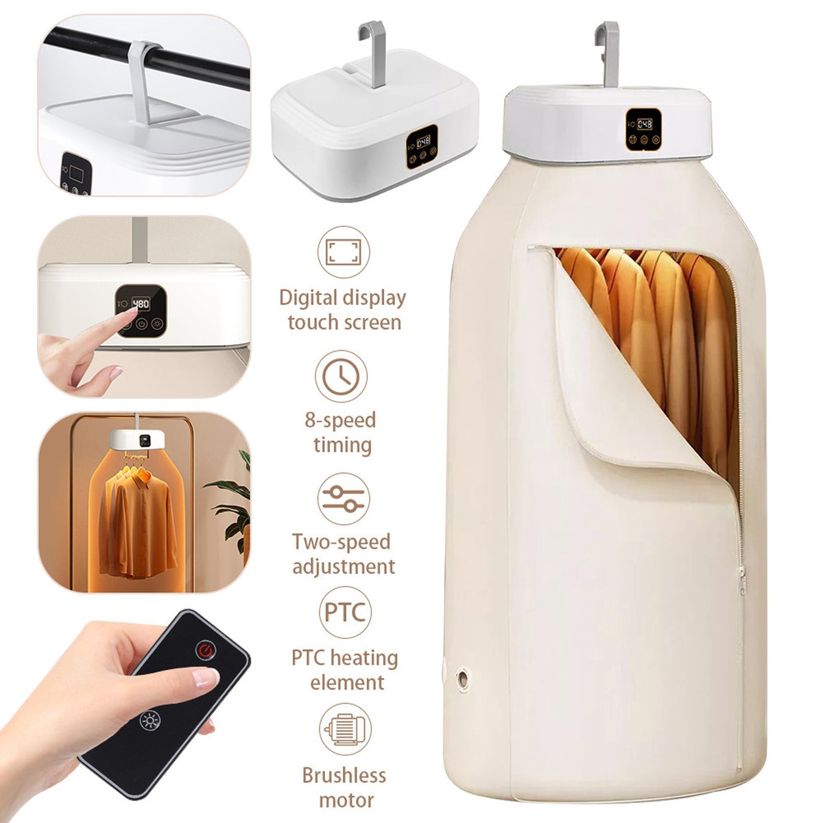 Foldable Portable Electric Clothes Dryer Hot Air Dry Machine Travel Buddy Home