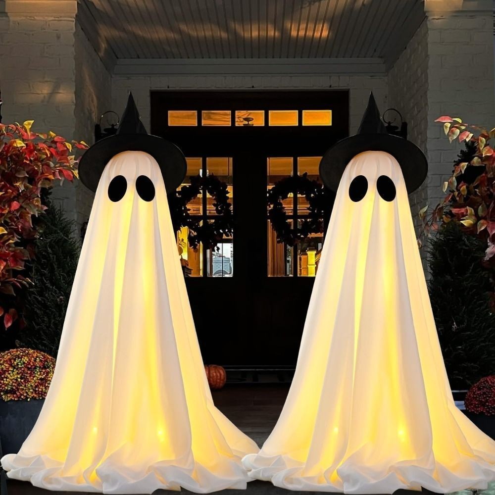 Light Up Ghost Halloween LED Light Outdoor Decor Party Home Hanging Decor