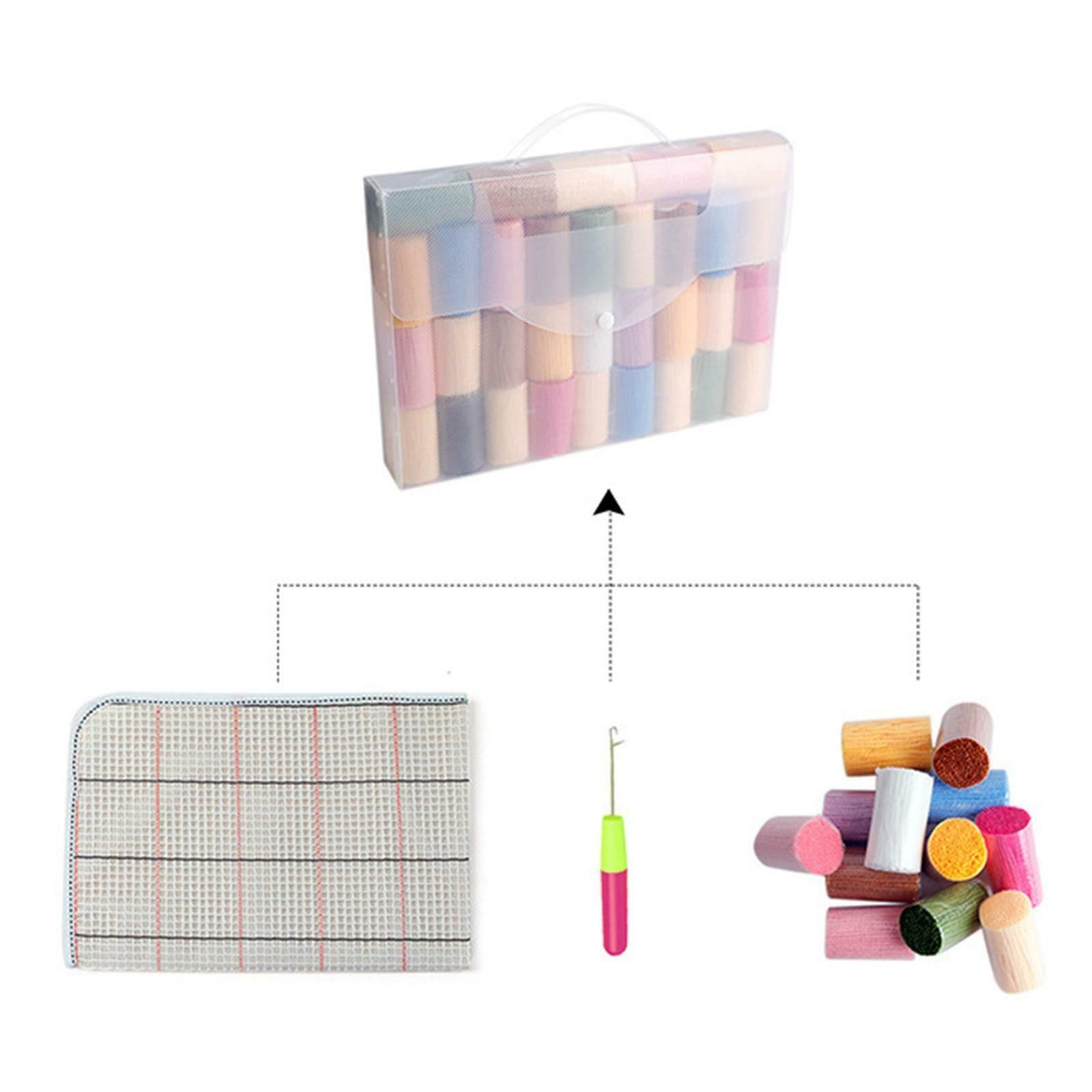 1 Set Latch Hook Rug Kits Carpet Embroidery for Adults Kids Hot Air Balloon DIY