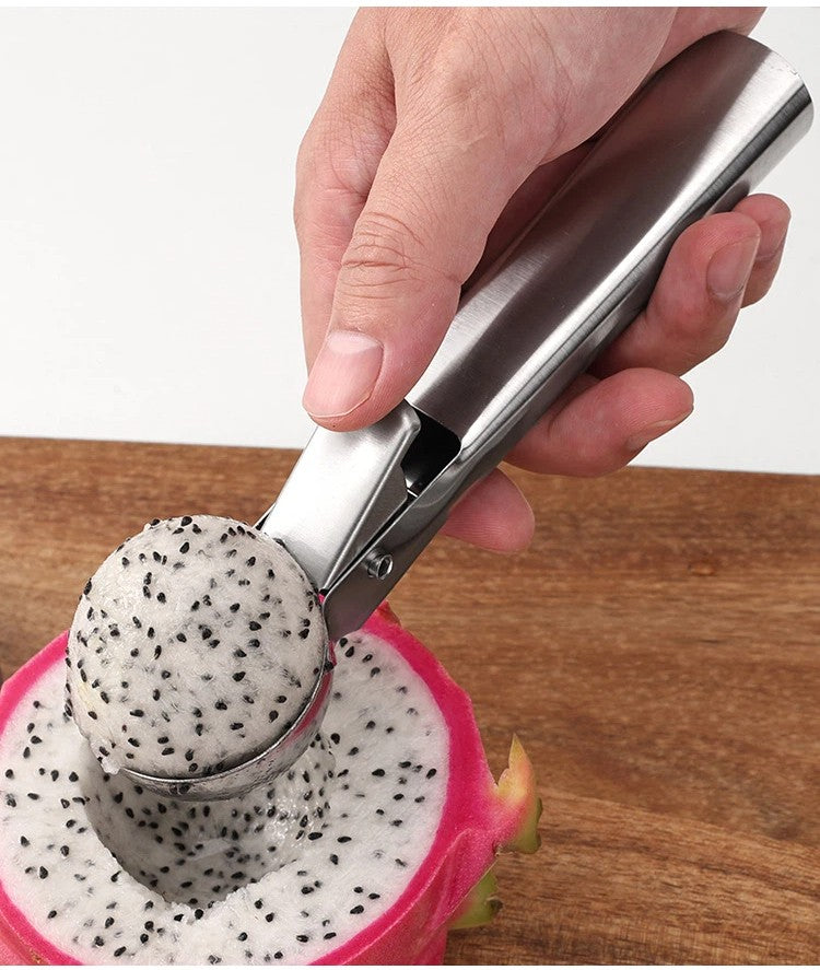 Large Stainless Steel Ice Cream Scoop with Trigger Heavy Duty Non-Stick UK