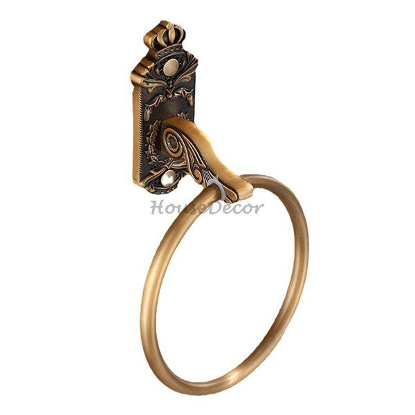 European Style Round Bath Towel Ring Holder Bathroom Towel Rack Clothes Hanger