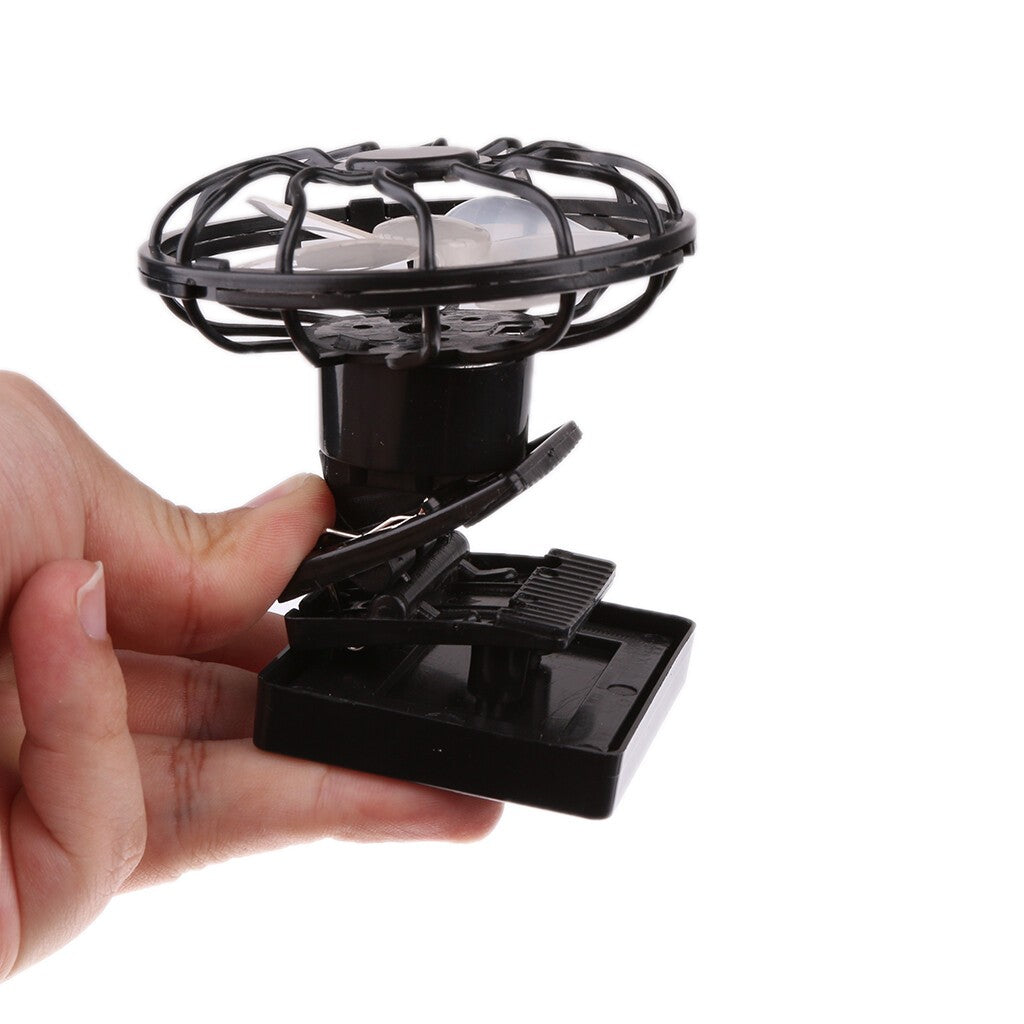 2Pcs Clip-on Mini Solar Panel Fan Outdoor Hat Cooling Fan Camping Cooler