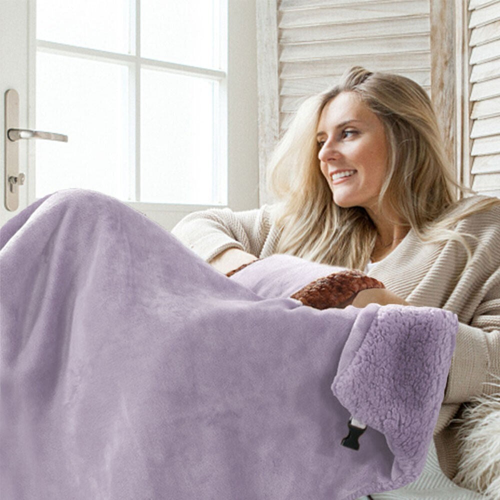 Large USB Electric Heated Blanket Warm Throw Poncho Wrap Blanket Shawl Portable