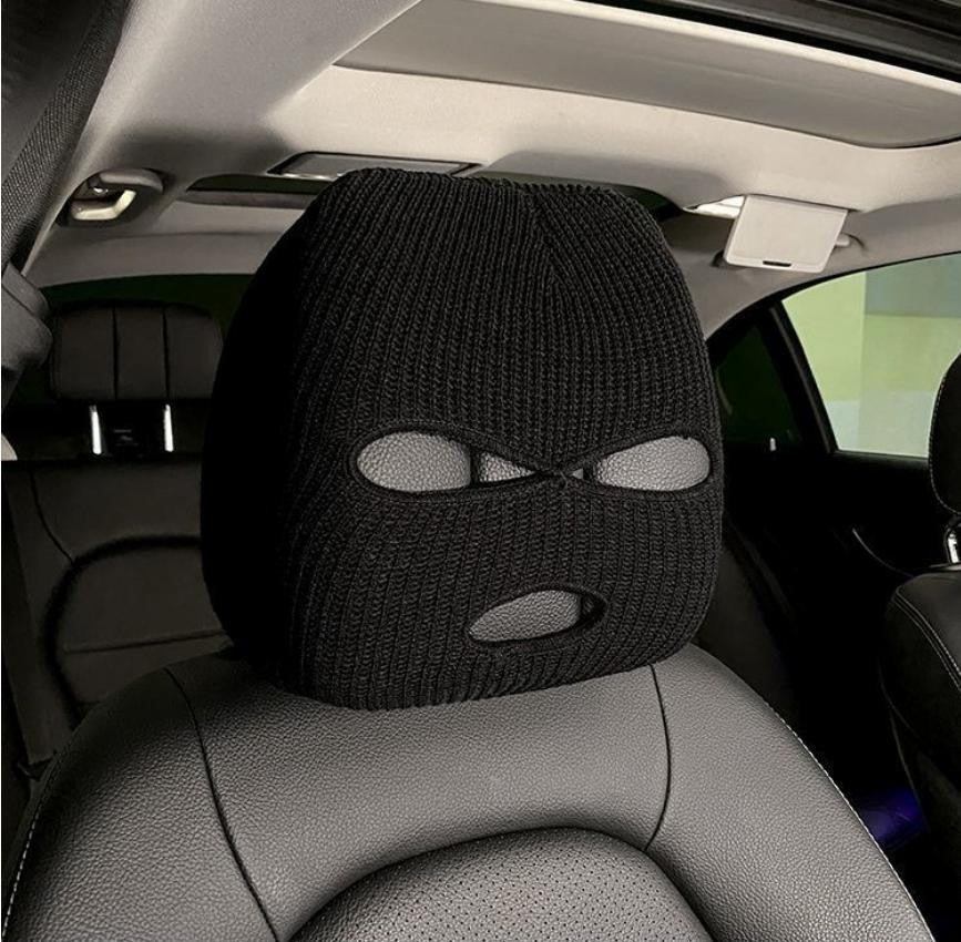 Car Seat Headrest Cover Balaclava 3hole Full Cover Christma Funny Car Decoration