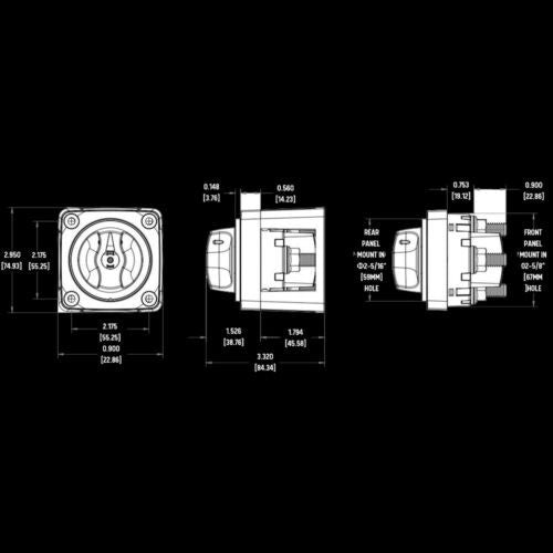 Blue Sea 6006 M-Series Battery Switch Single Circuit On/Off Marine Boat