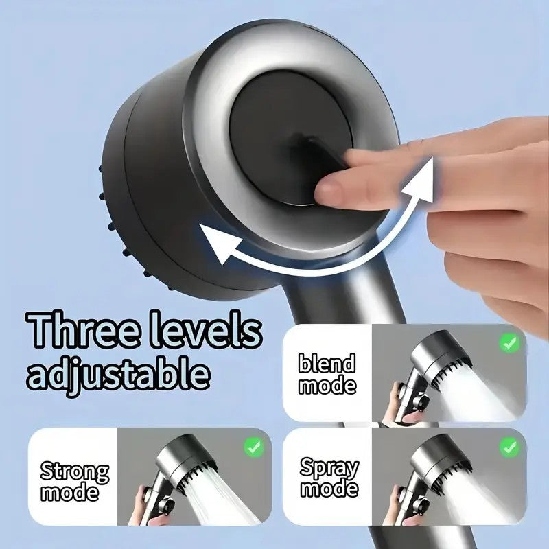 3 Modes Shower Head with Filter High Pressure Water Saving Massage Scalp