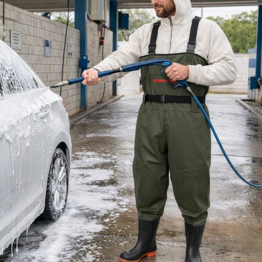 Chest Waders with Boots Waterproof PVC Fishing Waders with Adjustable Suspenders