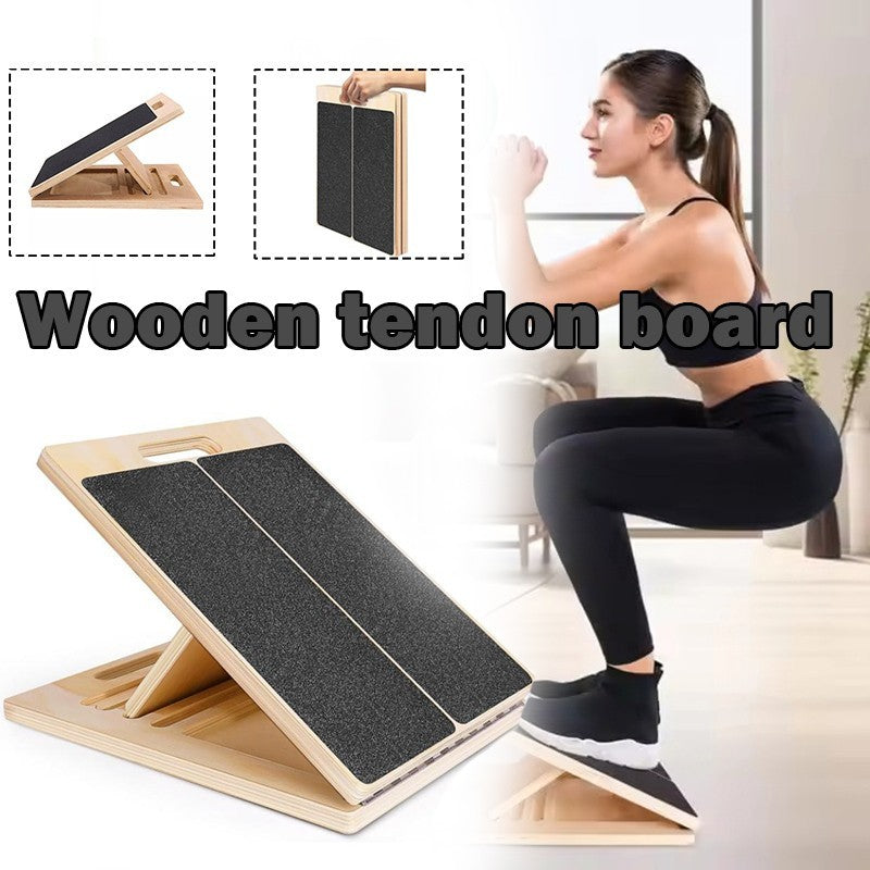 Slant Board, 5 Level Adjustable Portable Wooden Stretch Board for Calf Stretcher