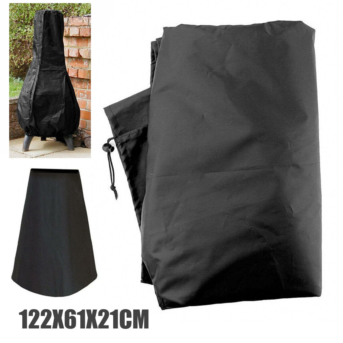 1.2M Heavy Duty BBQ Chimnea Cover Outdoor Waterproof Sun Dust Rain Protector