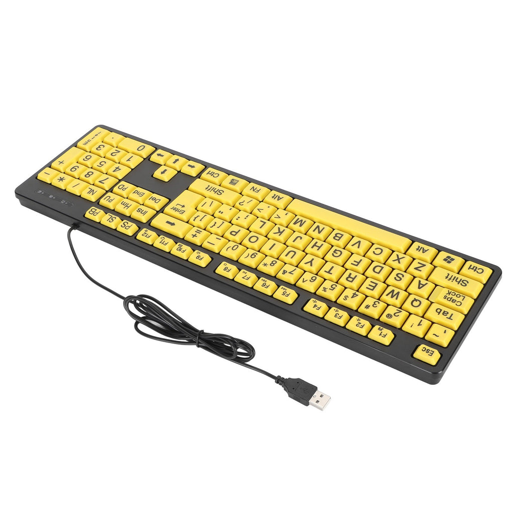 Large Print Computer Keyboard For Elderly 104 Keys Large Character Plug