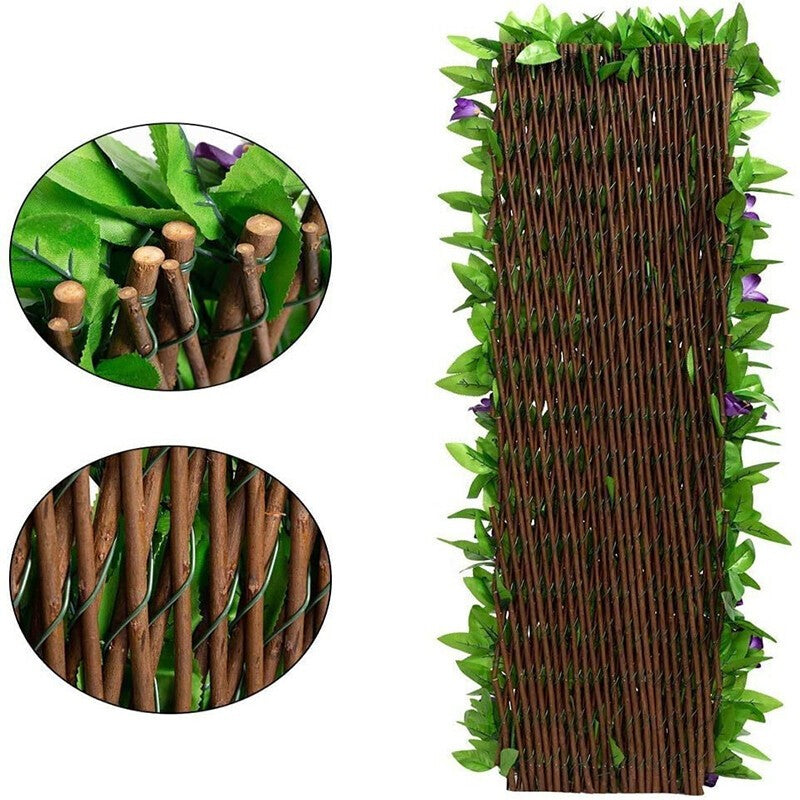 2M Artificial Hedge Flower Leaf Garden Fence Wall Privacy Screening Trellis