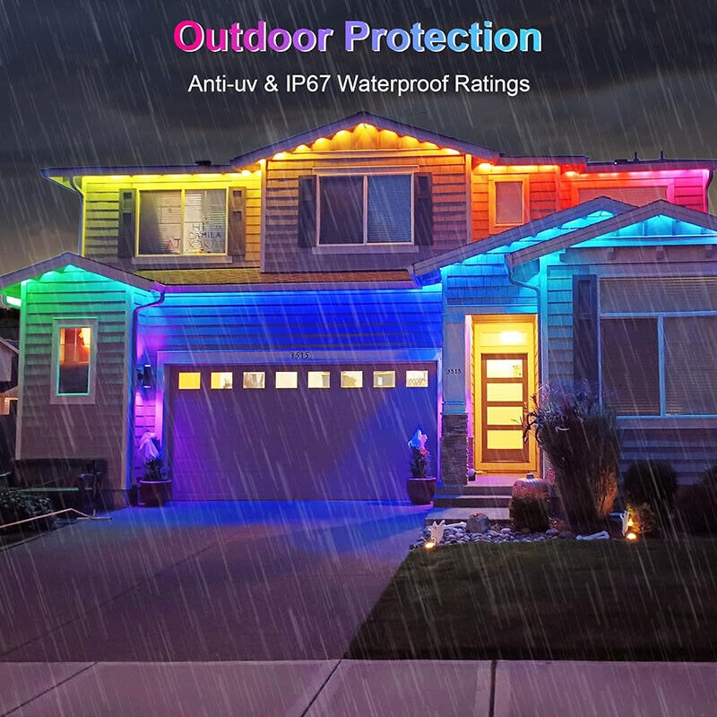 Permanent Outdoor Eaves Lights Smart RGBIC App Remote LED DIY Scene Modes lamp