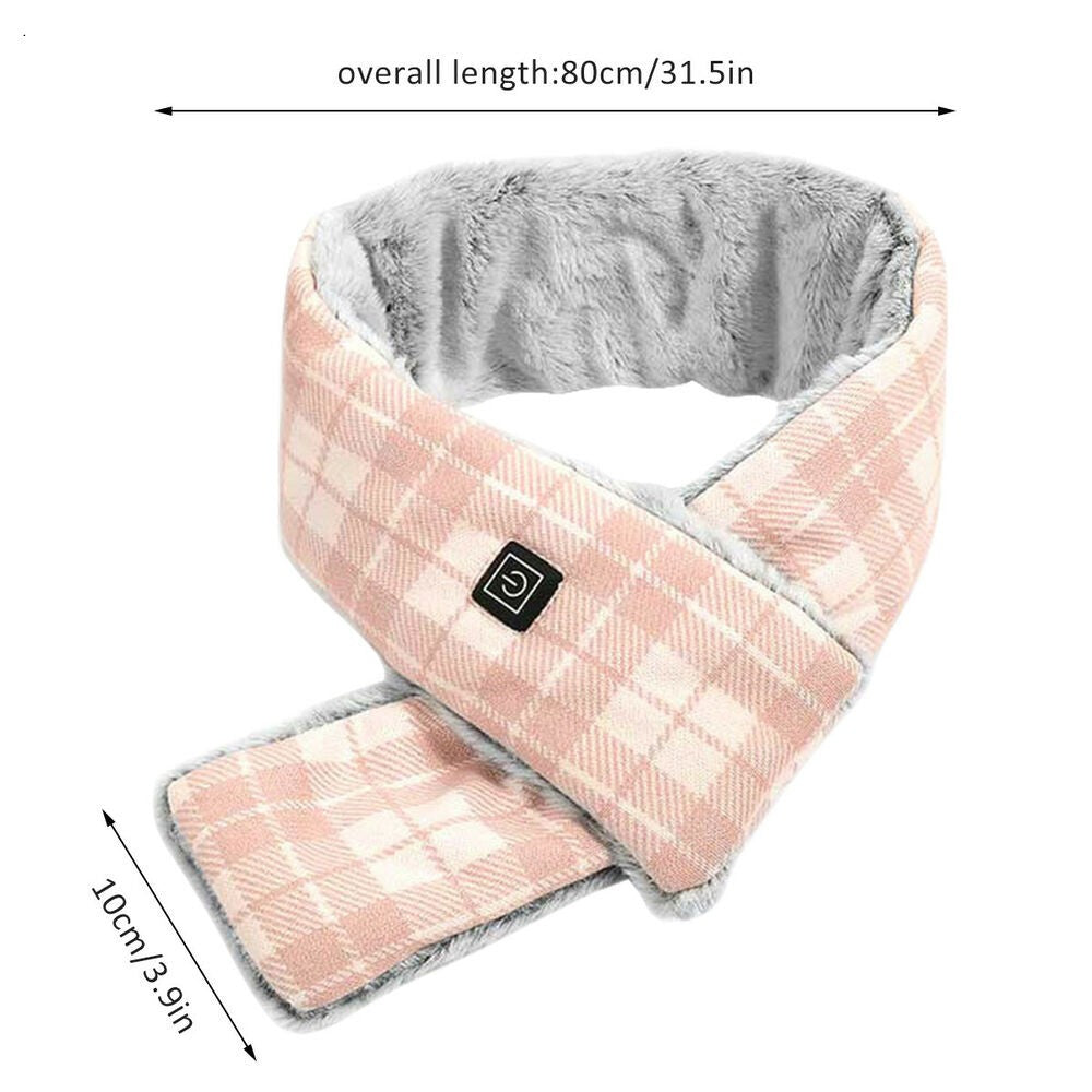 Electric Heated Thick Scarf Winter Neck Warmer Shawl Soft USB Heating Man Woman