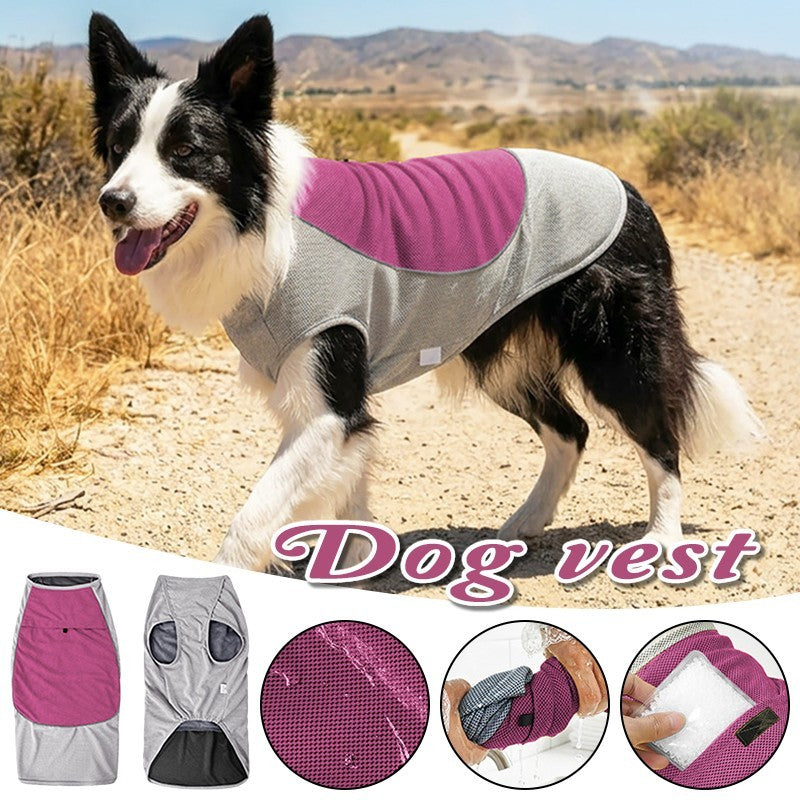 Dog Cooling Vest with Ice Pack Pocket Mesh Summer Pet Cooler Jacket for Pet Dogs