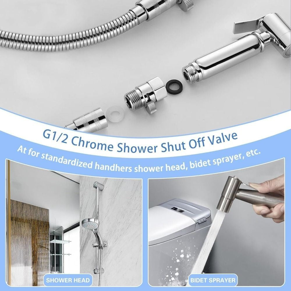 G1/2 Shower Head Shut Off Valve Water Flow Control Valves  Handheld Shower Head