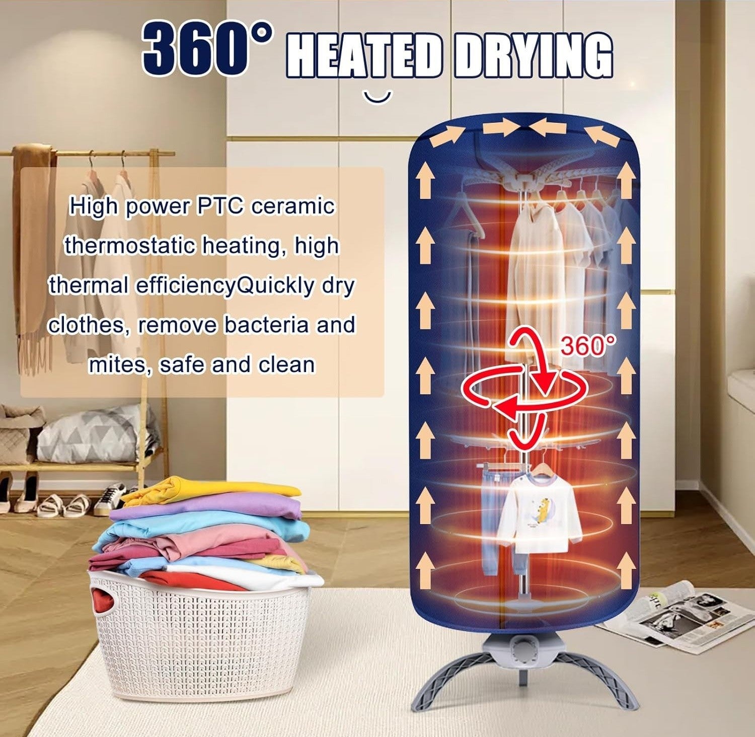 Electric Clothes Dryer Portable Buddy Fast Hot Air Drying Machine Indoor Home UK