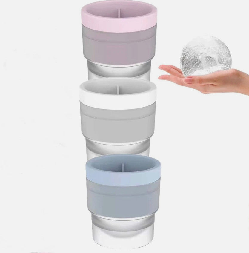 3PCS Chiclify Ice Ball Maker Mold – 2.5" Large Sphere Ice Cube Tray