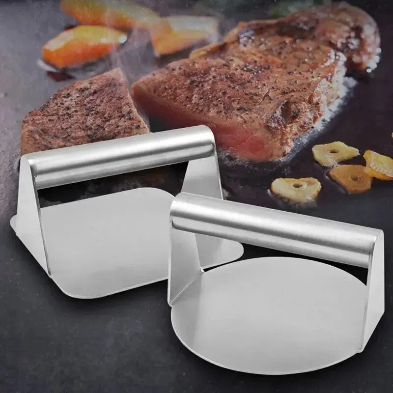 Stainless Steel Burger Press  round Burger Smasher Heavy-Duty Smash UK