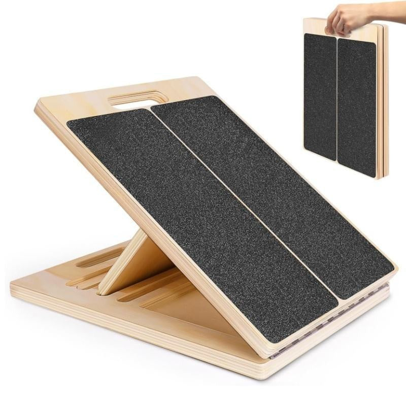 Slant Board, 5 Level Adjustable Portable Wooden Stretch Board for Calf Stretcher
