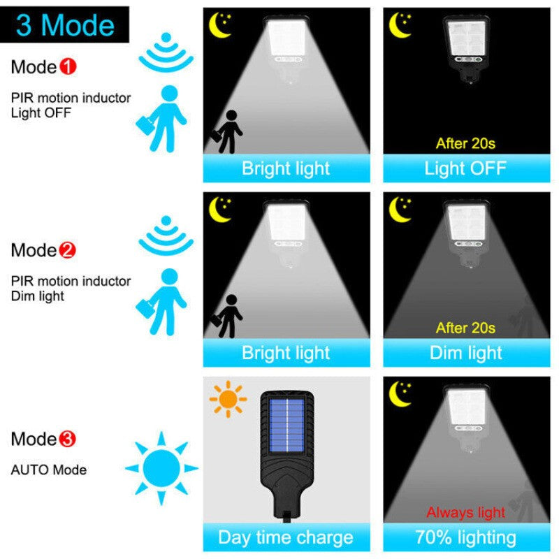4PCS 6000W LED Solar PIR Motion Sensor Wall Light Security Garden Lamp W/Remote