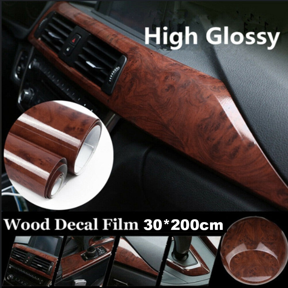 Self Wood Grain Decal for Car Interiors Protective Wrap 300mm X 2000mm