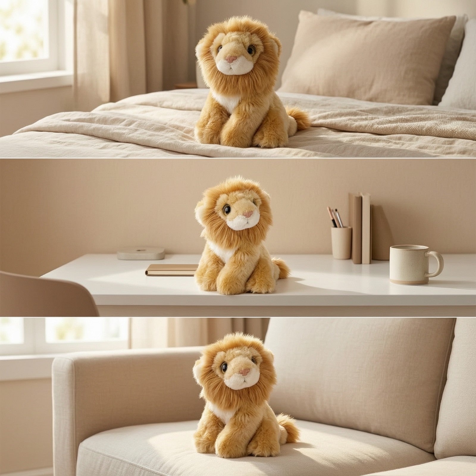 Lion Stuffed Animal Cute Stuffed Lion Toy Soft for Bedtime, Toddlers