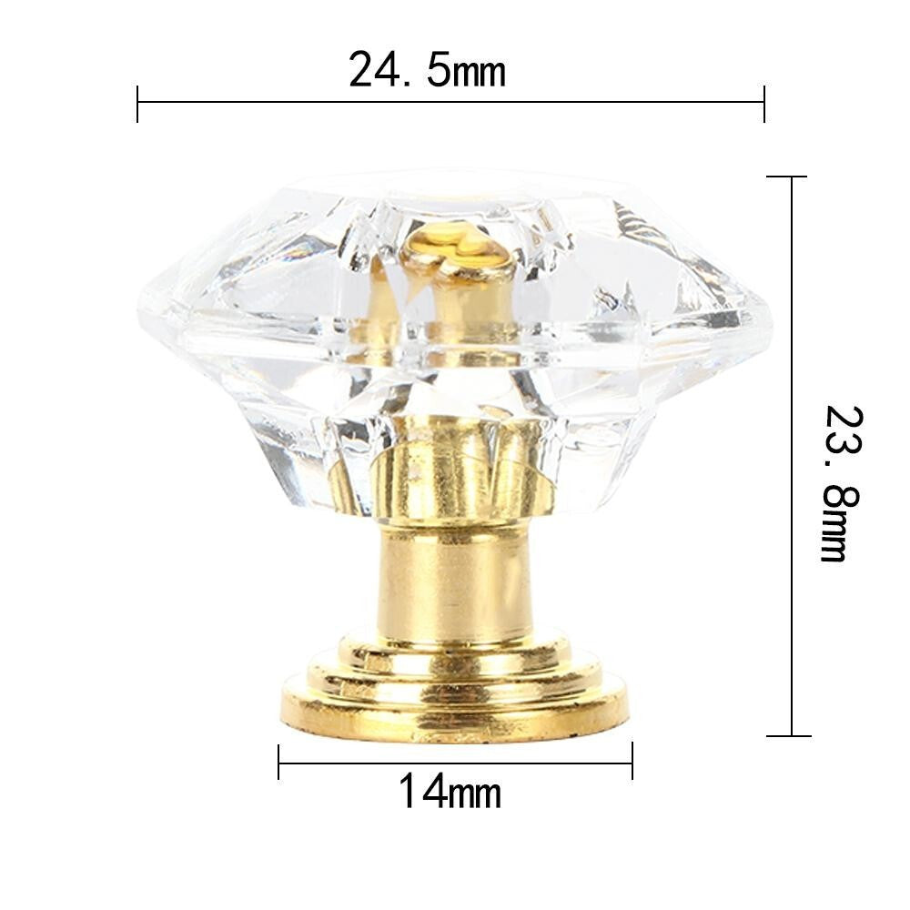 10Pack Diamond Shape Crystal Knobs Cupboard Drawer Pull Handle Door Cabinet Knob