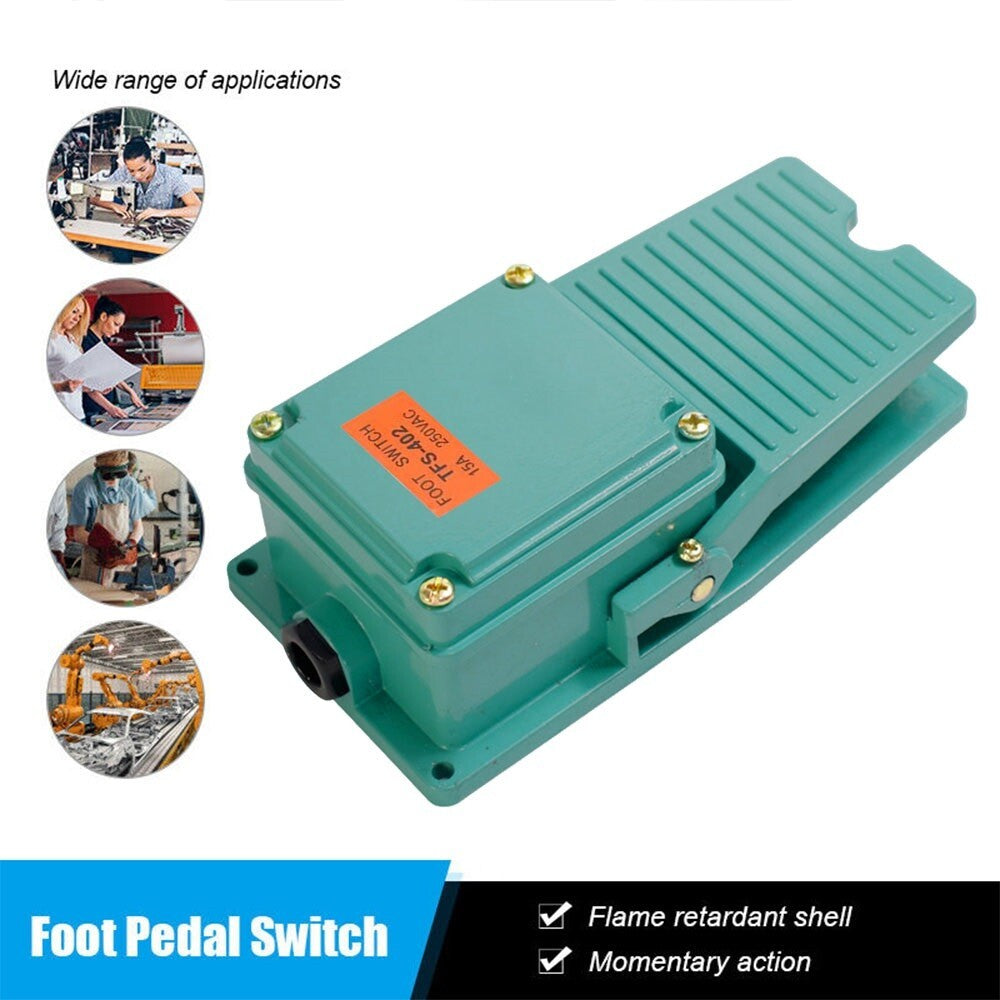 AC 250V 15A Durable Antislip Industrial Foot Operated Pedal Switch Footswitch UK