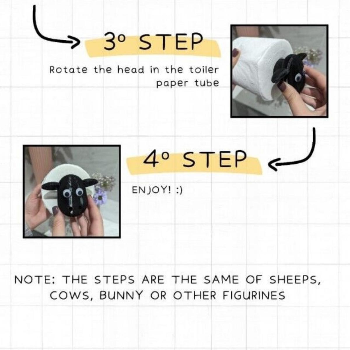 3Pcs Funny Sheep Toilet Paper Holder – Quirky Bathroom Decor & Loo Roll Storage