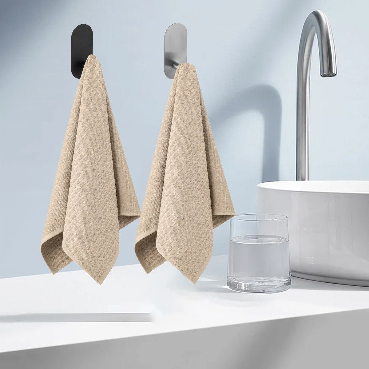 4Pcs Bathroom Accessories Kit Towel Rack Rail Bar Hook Toilet Paper Holder Set