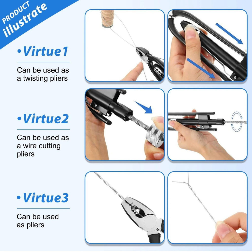 6inch Aircraft Safety Wire Twisting Pliers Set Lock Twister Tool / 15M