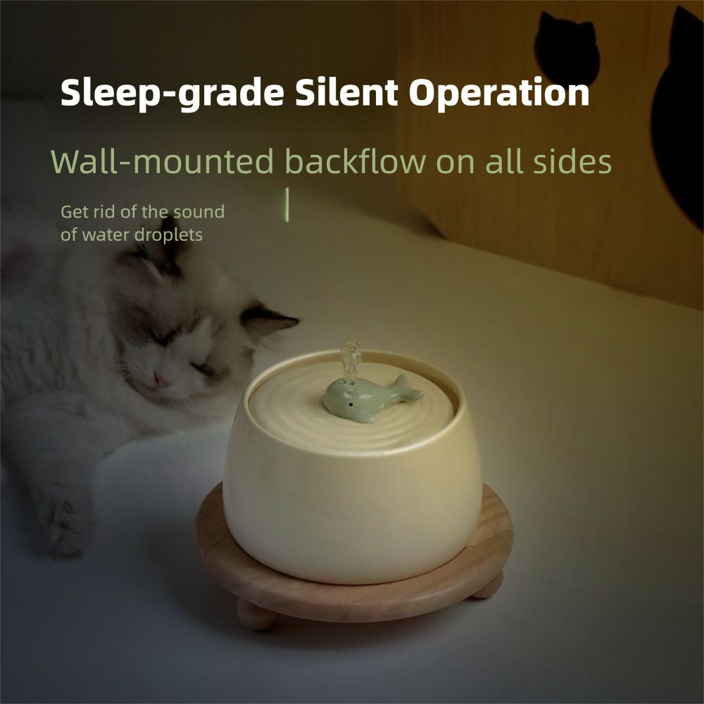 Ultra-Silent Ceramic Cat Water Fountain Pet Water Feeders  Pet Drinking