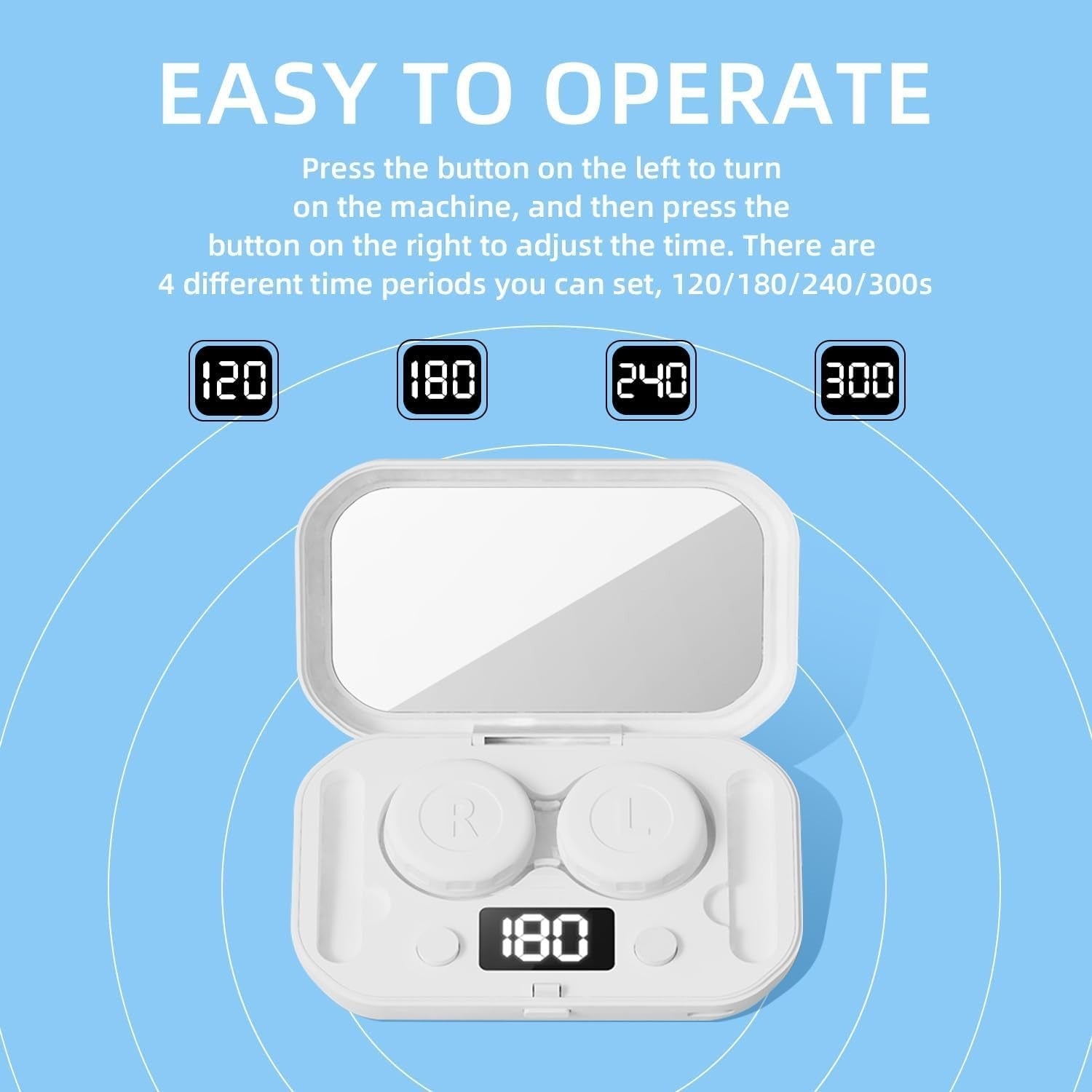 Auto Cleaner Care Ultrasonic Contact Lens Case Rechargeable USB Cleaning Machine