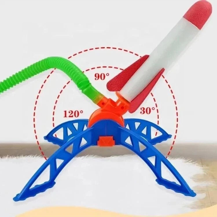 Kids Boys Girls 3Pcs Foam Rocket Launcher Toy Outdoor Garden Game Gift