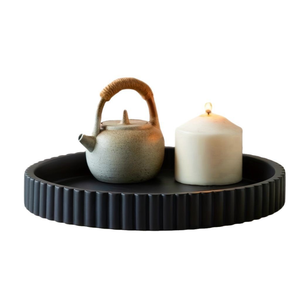 Round Tray Home Decor Elegant Coffee Table Tray for Hotel Living Room Office