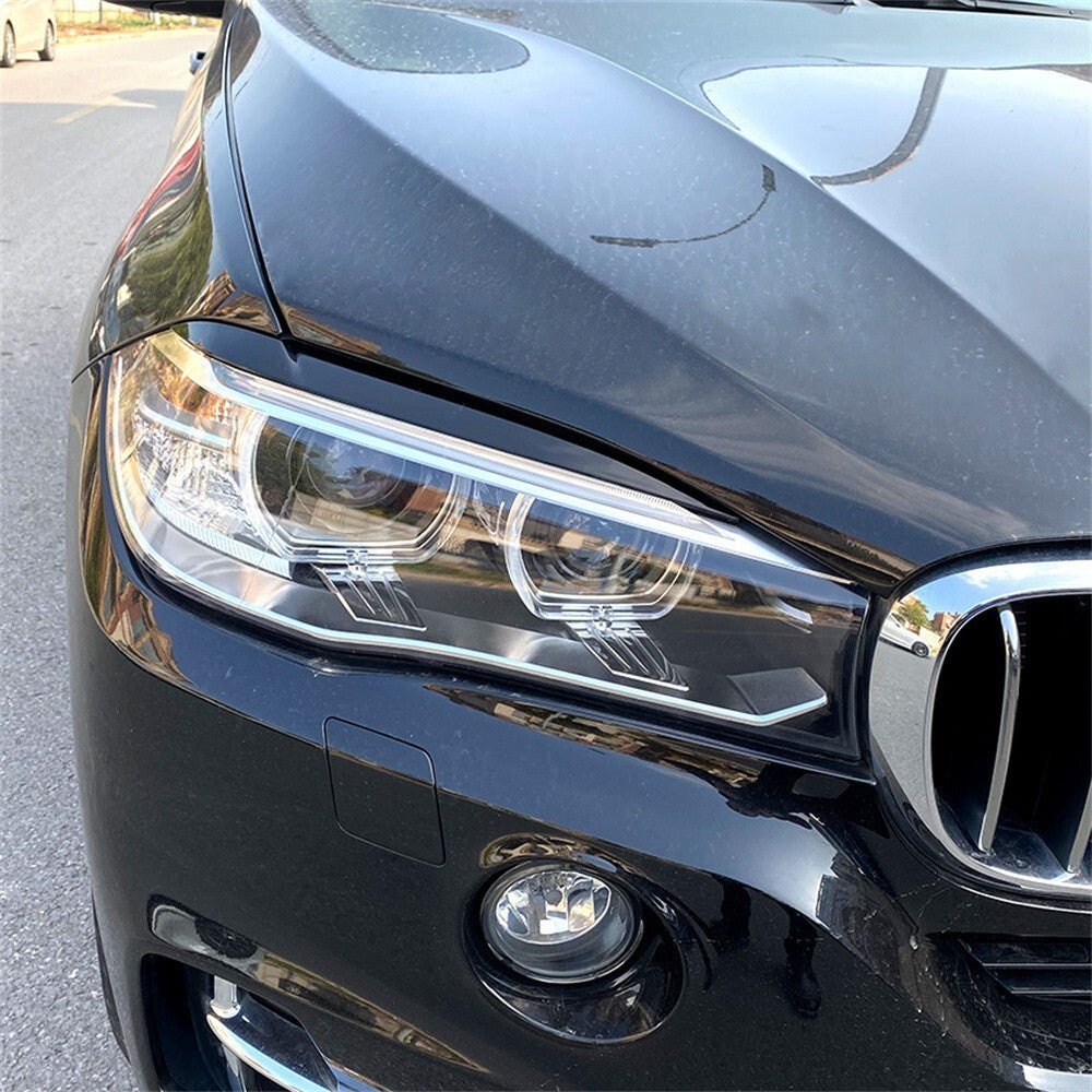 F15 Headlight Cover Eyelid Gloss Black Eyebrow for BMW F15 X5 F16 X6 2014-2018