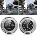 2x Handlebar Clock Chrome Motorcycle Bike Waterproof Dial Glow Watch Thermometer