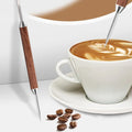 Stainless Steel Coffee Art Pen with Wood Handle Latte Pull Flower Needle UK