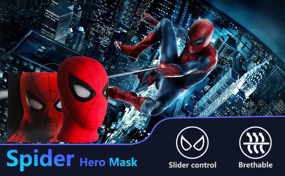 Spider-Hero Full Mask Breathable Blinkable Eyes for Halloween Christmas Cosplay