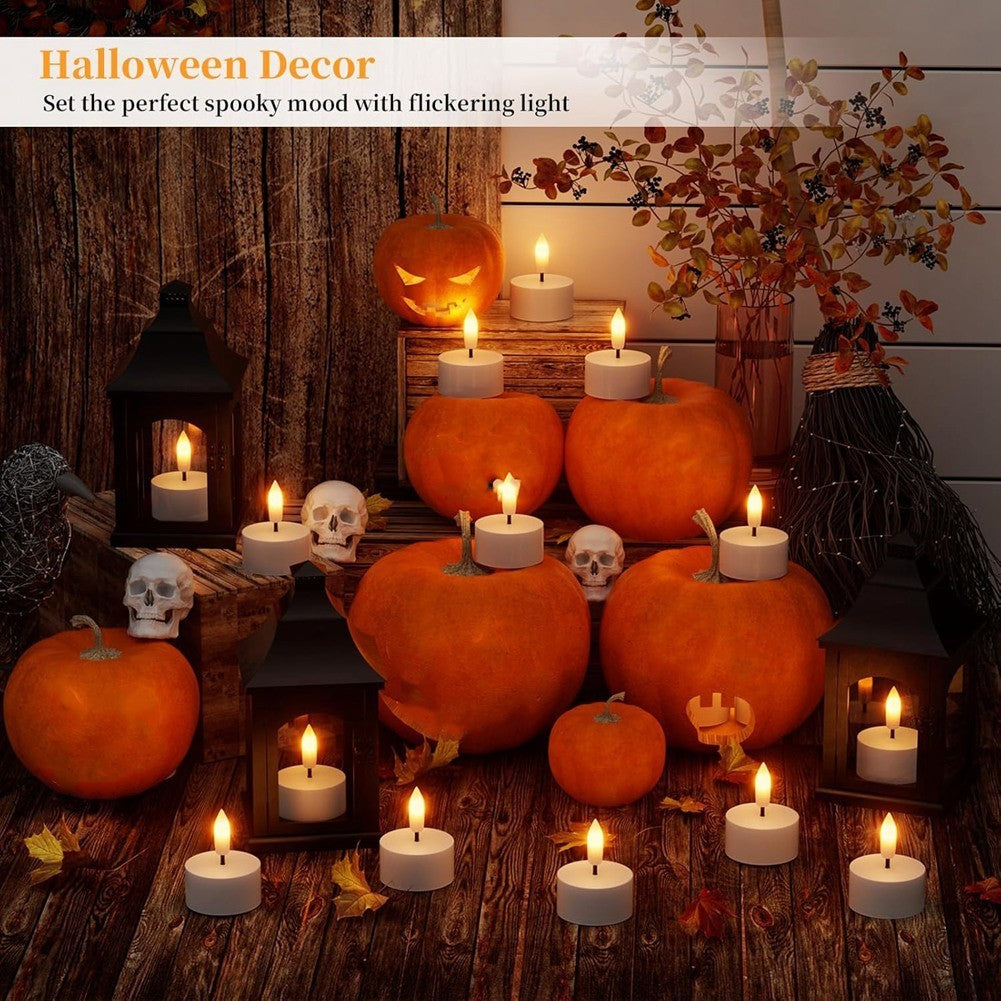Rechargeable Flameless LED Tealight Candles 6 Pack With Charger Station