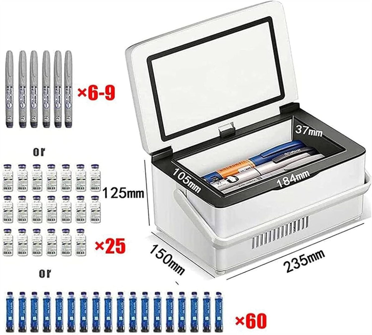 Portable Insulin Cool Box Medication Refrigerator for Medicines Mini Intelligent