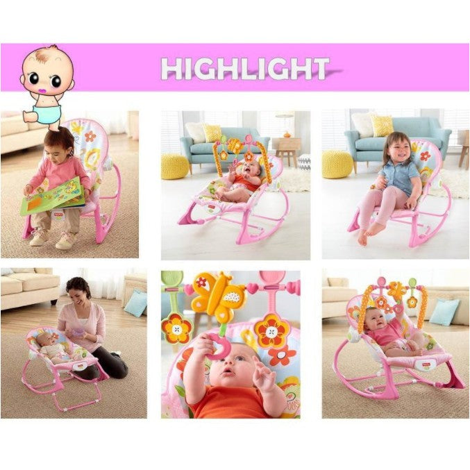 Baby Infant To Toddler Bouncer Rocker Swing Chair Soft Soothing Vibration Toys