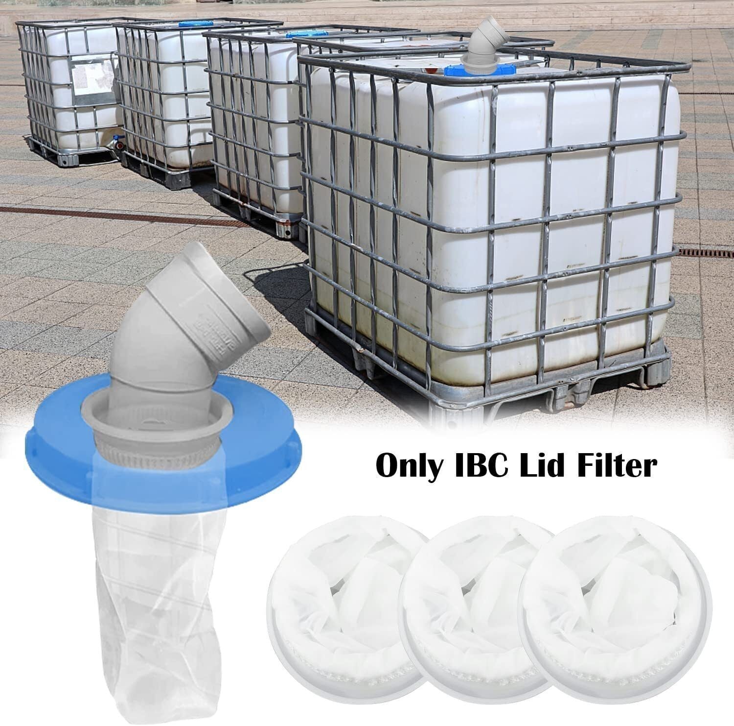4x IBC Lid Filter Nylon Washable IBC Cover Filter Rain Water Tank Filter Mesh