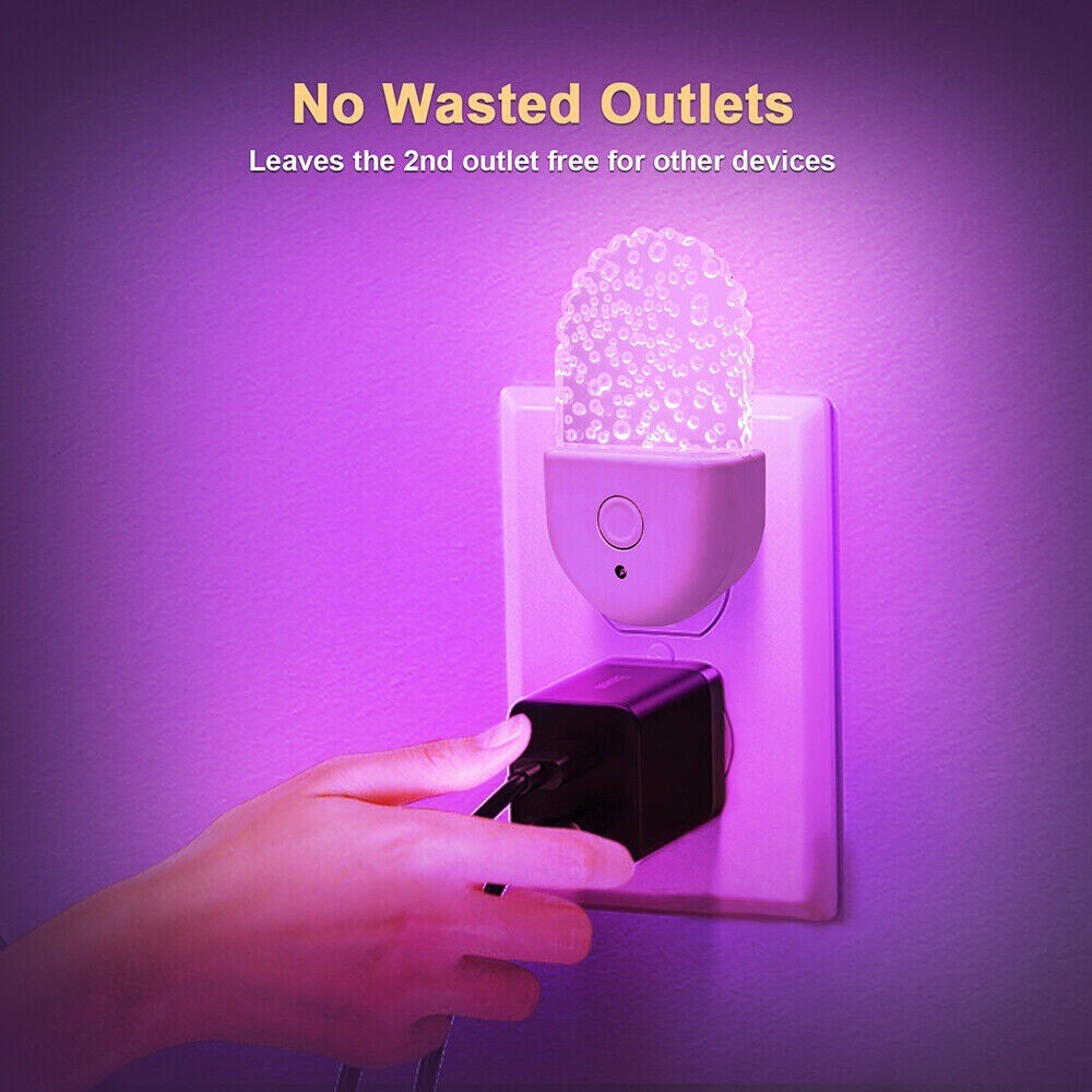 RGB Color Changing Night Lights Dusk Dawn Sensor Plug in Lamp Hallway Kids Light