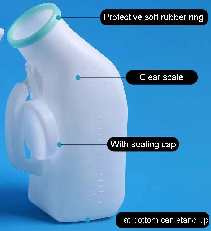 2x Male Urinal Bottle 1200ml Pee Bottles for Men Spill-Proof & Portable UK STOCK