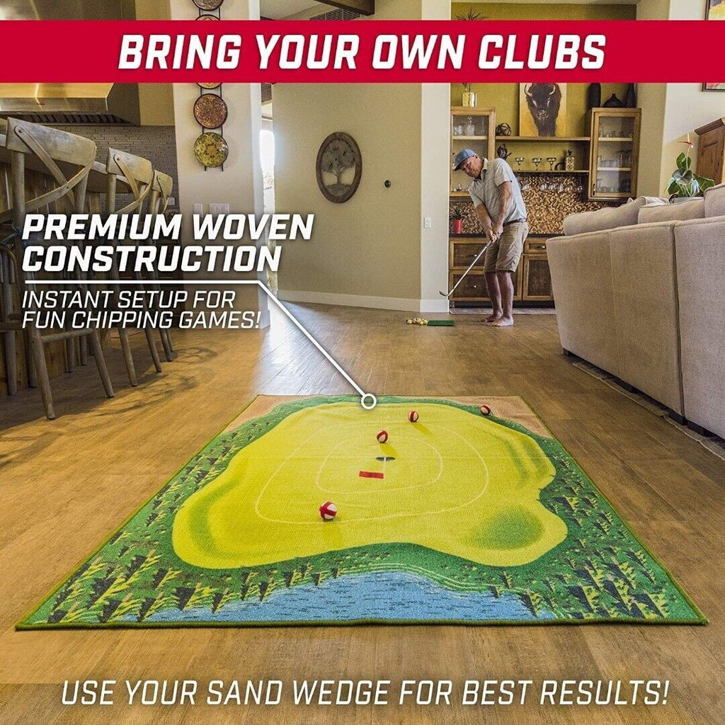 1set Chip Stick Golf Game Mat with 16 Grip Golf Balls and 1 Chipping Mats