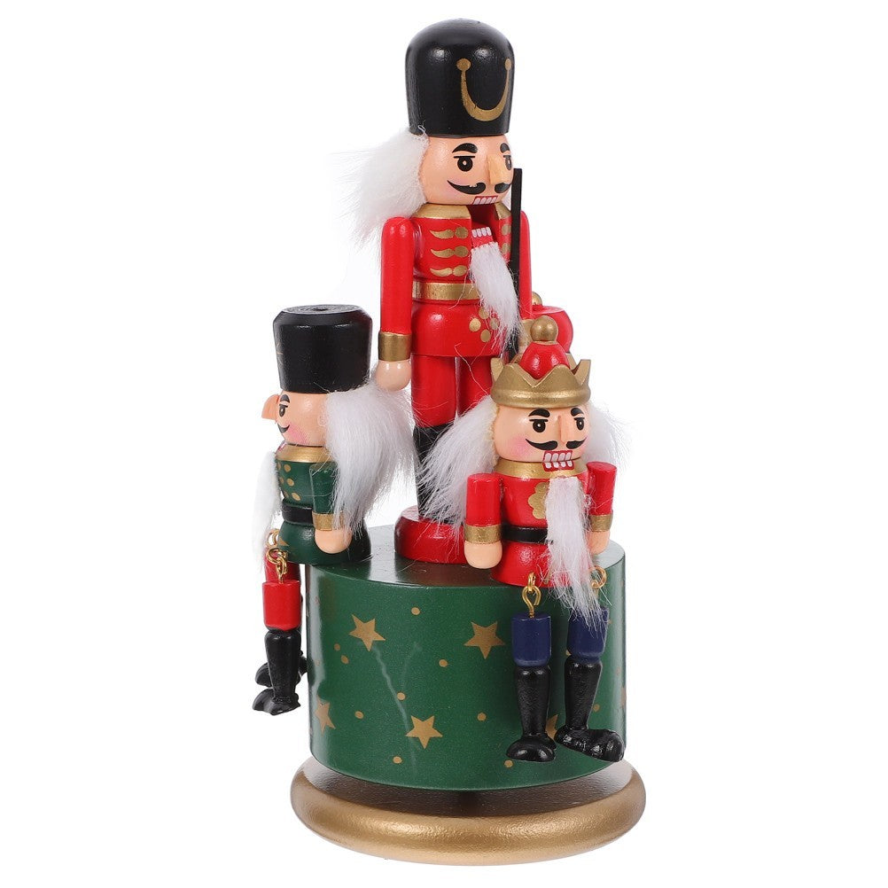 Nutcracker Themed Rotating Music Box Handmade Xmas Ornament Holiday Gift Decor