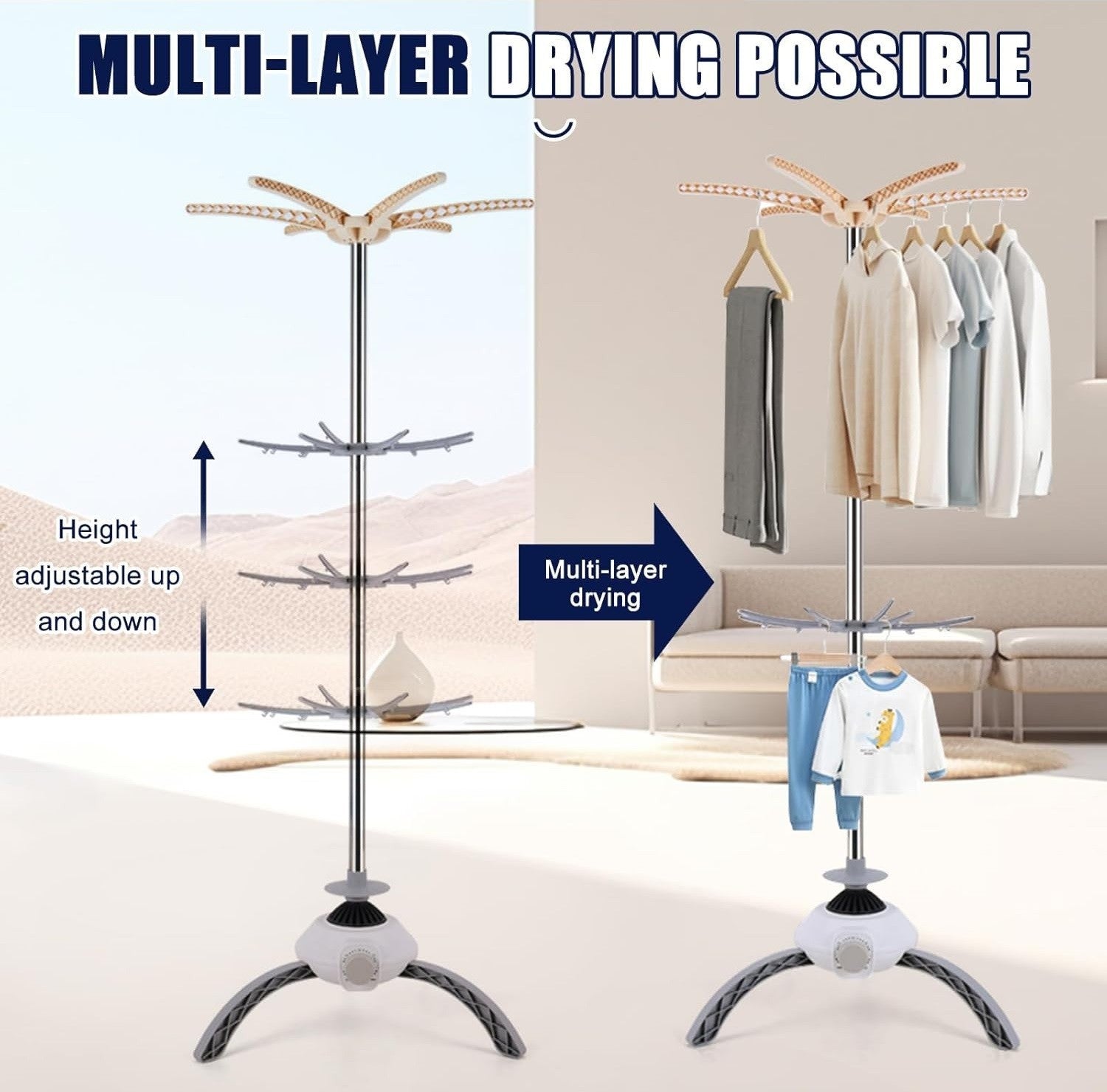 Electric Clothes Dryer Portable Buddy Fast Hot Air Drying Machine Indoor Home UK