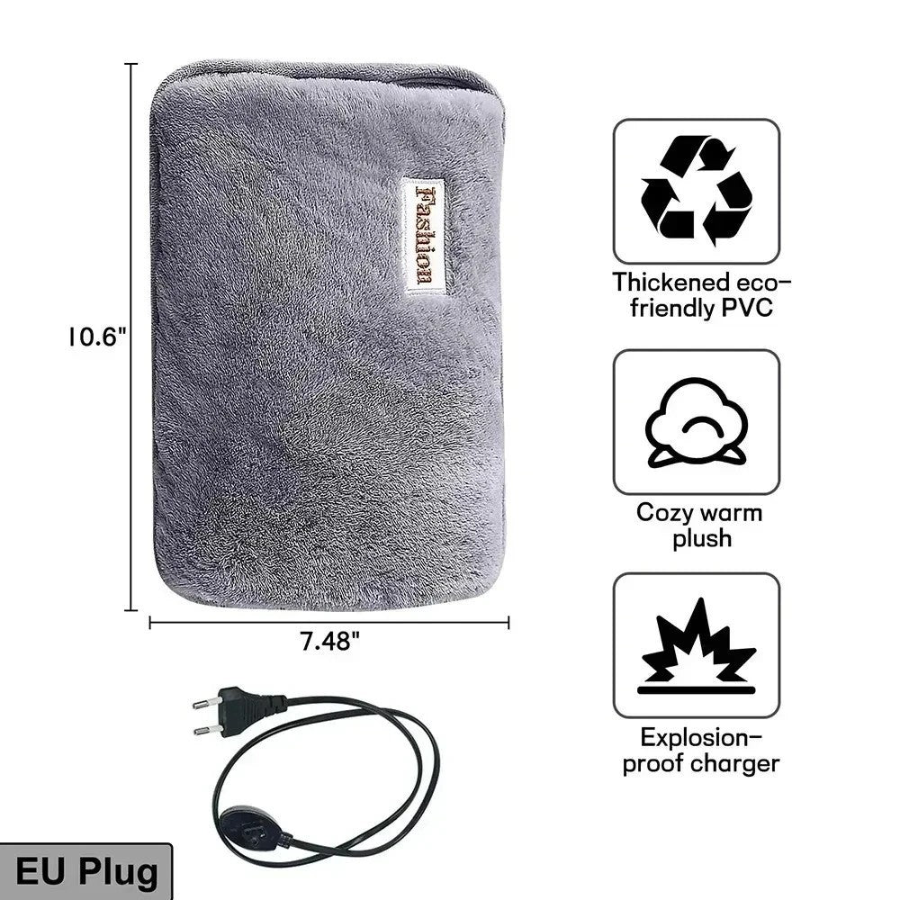 Quick Heating Rechargeable Electric Hot Water Bottle with charger bed Heat Pad